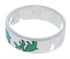 Turquoise Inlay Sterling Silver Bear Ring Band Size 6-1/4 UX32467